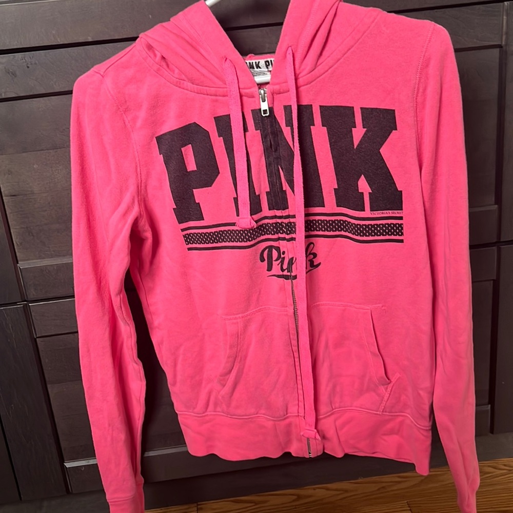 Woman’s pink hoodie